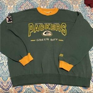 Lee Green and Yellow Packers Crewneck Sweater
